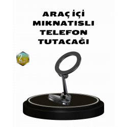 Mey İthalat® 360° Dönebilen Katlanır Manyetik Araç Telefon Tutucu – MagSafe Uyumlu, Kompakt ve Şık Tasarım