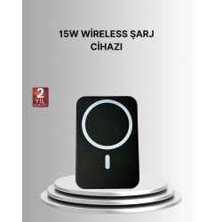 Mey İthalat® 360° Döner Başlıklı MagSafe Araç Telefon Tutucu 15W Güvenli Kablosuz Şarj