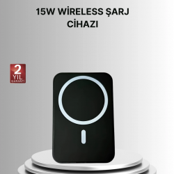 Mey İthalat® 360° Döner Başlıklı MagSafe Araç Telefon Tutucu 15W Güvenli Kablosuz Şarj