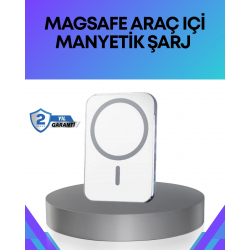 Mey İthalat® 360° Döner Başlıklı MagSafe Araç Telefon Tutucu Hızlı Şarjlı