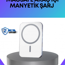 Mey İthalat® 360° Döner Başlıklı MagSafe Araç Telefon Tutucu Hızlı Şarjlı