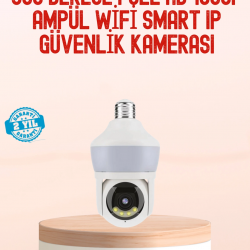 Mey İthalat® 360° Full HD Wi-Fi Akıllı Ampül Kamera Gece Görüşlü
