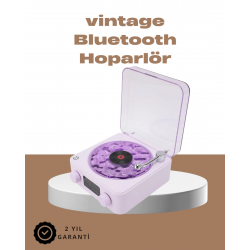 Mey İthalat® 360° Sesli Kablosuz Hoparlör – Retro Tasarım ve Projektör Işığı