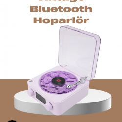 Mey İthalat® 360° Sesli Kablosuz Hoparlör – Retro Tasarım ve Projektör Işığı