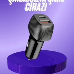 Mey İthalat® 38W USB Type-C Girişli Oto Çakmaklık Araç İçi Hızlı Şarj Çakmaklık Şarj Aleti