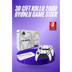 Mey İthalat® 3D 4K HD 2.4G Game Stick 4K Ultra Hd Oyun Konsolu Çift Kollu