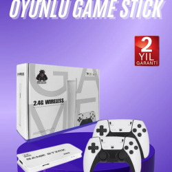 Mey İthalat® 3D 4K HD 2.4G Game Stick 4K Ultra Hd Oyun Konsolu Çift Kollu
