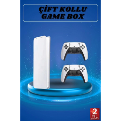 Mey İthalat® 3D Çift Oyun Kollu 4K HD Ekran Nostaljik 20.000 Oyunlu Beyaz Game Box