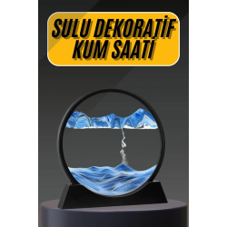 Mey İthalat® 3D Led Işıklı Kum Saati Gece Lambası Hareketli Sulu Kum Saati Dekoratif