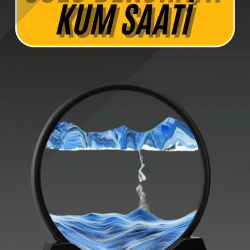 Mey İthalat® 3D Led Işıklı Kum Saati Gece Lambası Hareketli Sulu Kum Saati Dekoratif