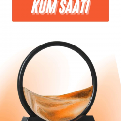 Mey İthalat® 3D LED Işıklı Kum Saati Gece Lambası Hareketli Sulu Kum Saati Orta Boy