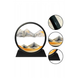 Mey İthalat® 3D LED Işıklı Kum Saati Gece Lambası Hareketli Sulu Kum Saati Orta Boy