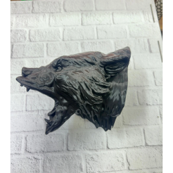 Mey İthalat® 3D Siyah Ayı Başı Duvar Dekoru Modern Asılabilir Heykel 25x19 cm