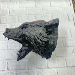 Mey İthalat® 3D Siyah Ayı Başı Duvar Dekoru Modern Asılabilir Heykel 25x19 cm