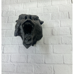 Mey İthalat® 3D Siyah Ayı Başı Duvar Dekoru Modern Asılabilir Heykel 25x19 cm