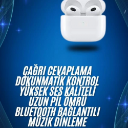 Mey İthalat® 3.Nesil İOS Android Uyumlu Bluetooth 5.0 Beyaz Çağrı Cevaplama