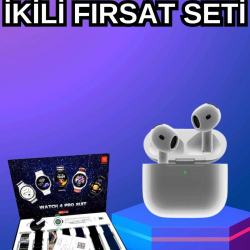 Mey İthalat® 3.Nesil TWS Bluetooth Kulaklık Bluetooth Bağlantılı Akıllı Saat Amoled Ekran Plastik Hasır Kordon