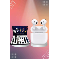 Mey İthalat® 3.Nesil TWS Bluetooth Kulaklık Bluetooth Bağlantılı Akıllı Saat Amoled Ekran Plastik Hasır Kordon