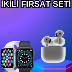 Mey İthalat® 3.Nesil TWS Bluetooth Kulaklık ve Dokunmatik Ekran Akıllı Saat Sesli Görüşme