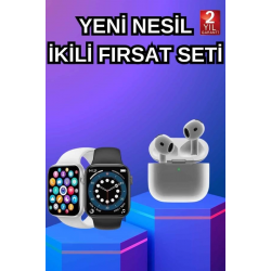 Mey İthalat® 3.Nesil TWS Bluetooth Kulaklık ve Dokunmatik Ekran Akıllı Saat Sesli Görüşme