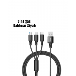 Mey İthalat® 3’ü 1 Arada Hızlı Şarj Kablosu