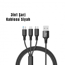 Mey İthalat® 3’ü 1 Arada Hızlı Şarj Kablosu