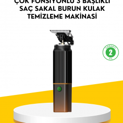 Mey İthalat® 3’ü 1 Arada Şarjlı Erkek Bakım Seti – Saç, Sakal ve Burun Tüyü Kesme Makinesi
