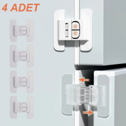 Mey İthalat® 4 Adet Buzdolabı, Çekmece ve Dolap Kapağı Çocuk Kilidi