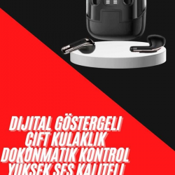 Mey İthalat® 4 Adet Çift Kulaklık Dijital Göstergeli Yüksek Ses Kaliteli Bluetooth Kulaklık
