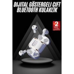 Mey İthalat® 4 Adet Çift Kulaklık Dijital Göstergeli Yüksek Ses Kaliteli Bluetooth Kulaklık
