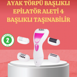 Mey İthalat® 4 Başlıklı Kablosuz Şarjlı Epilasyon Cihazı