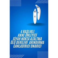 Mey İthalat® 4 Başlıklı Pilli Vakumlu Siyah Nokta Temizleyici Akne Ve Sivilce Önleyici