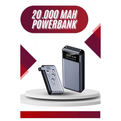 Mey İthalat® 4 Çıkışlı 20.000 Mah Powerbank Uzun Pil Ömürlü Taşınabilir