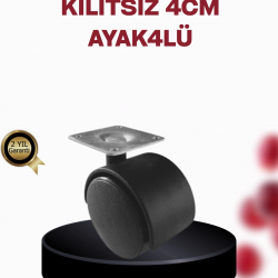 Mey İthalat® 4 cm Döner Ayak Kilitsiz 4 Adet Mobilya ve Sehpa Ayağı