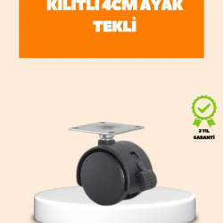 Mey İthalat® 4 cm Kilit Mekanizmalı Mobilya Ayağı Tekli