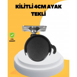 Mey İthalat® 4 cm Kilitli Mobilya Tekerleği Tekli Sessiz ve Dayanıklı