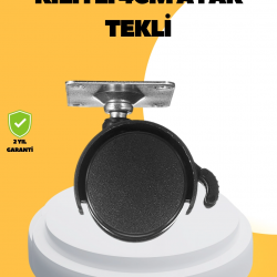 Mey İthalat® 4 cm Kilitli Mobilya Tekerleği Tekli Sessiz ve Dayanıklı
