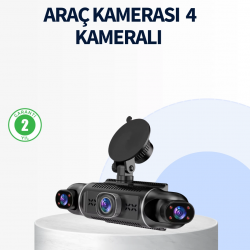 Mey İthalat® 4 Kameralı Araç İçi Kamera 1080P GPS Takip WiFi Gece Görüşlü
