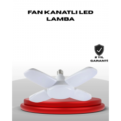 Mey İthalat® 4 Kollu Katlanır Pervane LED Ampül 60 Watt Yüksek Aydınlatma ve Enerji Tasarrufu