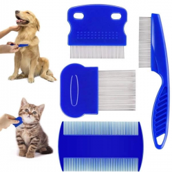 Mey İthalat® 4'lü Bit Evcil Hayvan Tarak Seti Kedi Köpek Bit Tarak Seti Pire Tarağı