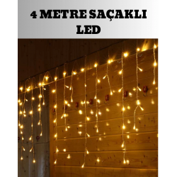 Mey İthalat® 4 Metre Şelale Led Işık Perdesi Dekoratif
