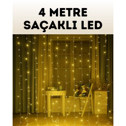 Mey İthalat® 4 Metre Şelale Perde Led Işık Dış Mekan İç Mekan Uyumlu