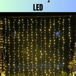 Mey İthalat® 4 Metre Yılbaşı Şelale Led Perde Işık Ev Bahçe Dekor