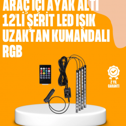 Mey İthalat® 4 Parça RGB LED Araç İçi Aydınlatma Sistemi