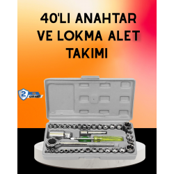 Mey İthalat® 40 Parça Cırcır Lokma Anahtar Seti Profesyonel Kullanım
