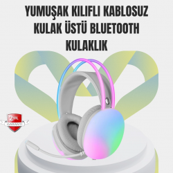 Mey İthalat® 40mm Sürücülü RGB Kablosuz Kulaklık – Oyun ve Müzik için