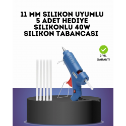 Mey İthalat® 40W Sıcak Silikon Tabancası 5 Silikon Hediyeli Dayanıklı Tasarım