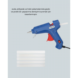 Mey İthalat® 40W Sıcak Silikon Tabancası 5 Silikon Hediyeli Dayanıklı Tasarım