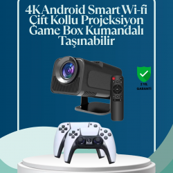 Mey İthalat® 450 ANSI Lümen, 4K Destekli Kompakt Ev Projektörü