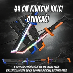 Mey İthalat® 456-38M 44 CM KIVILCIM ÇIKARAN FARKLI RENKLERDE LED IŞIN KILICI 2 KILIÇ BİRLEŞTR